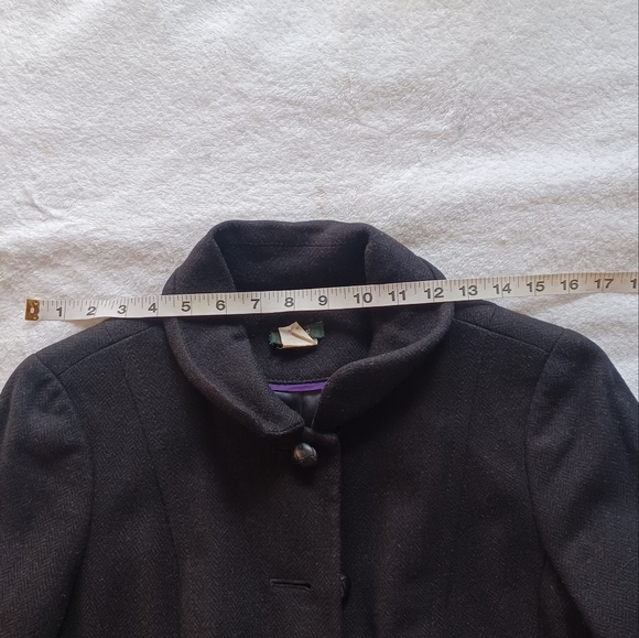 J.Crew VINTAGE Black Bella Herringbone Fiona 100% Wool Blazer Jacket Coat | sz 4 - Picture 12 of 16